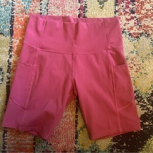 Women's Pink High-Waisted biker Shorts size M